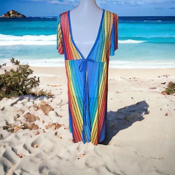 Sheer Rainbow Cover Up - One Size - Picture 1 of 5